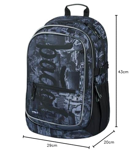 Baagl Schulrucksack für Jungen, Schulranzen für Kinder mit ergonomisch geformter Rücken, Brustgurt und reflektierende Elemente (Technic) – Bild 4