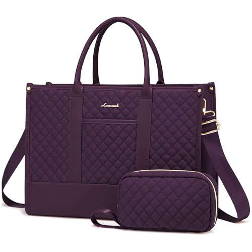 LOVEVOOK Laptoptasche Damen 15,6 Zoll, Wasserdicht Arbeitstasche Handtasche Groß Schultasche Shopper Business Tasche Aktentasche Lehrertasche, Leder Tote Bag Notebooktasche für Büro Uni